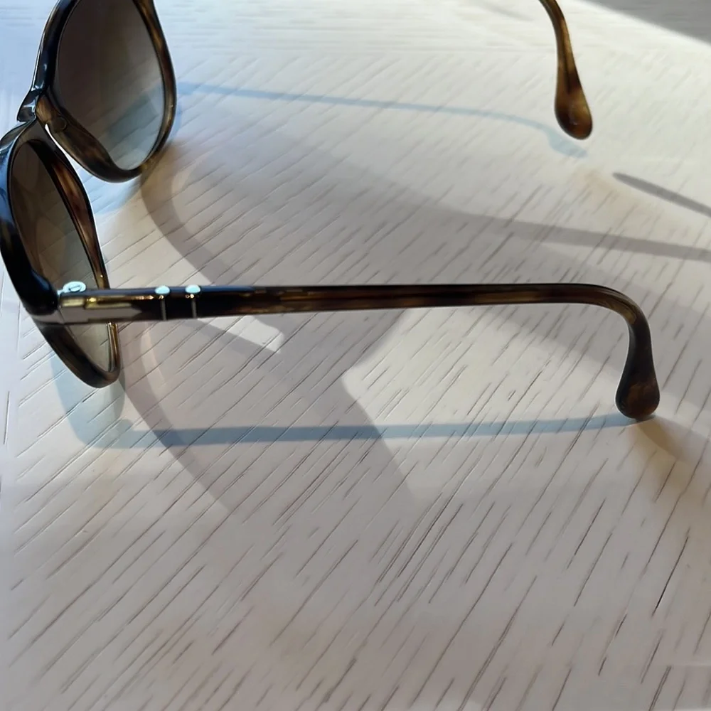Persol Brown Gradient Round Sunglasses